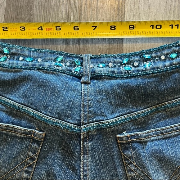 Embroidered Jeans Womens Christine Phillipe size 6 Cotton Spandex  Rhinestones - Picture 5 of 11